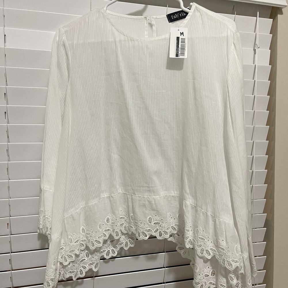 Fabrik White Eyelet Top